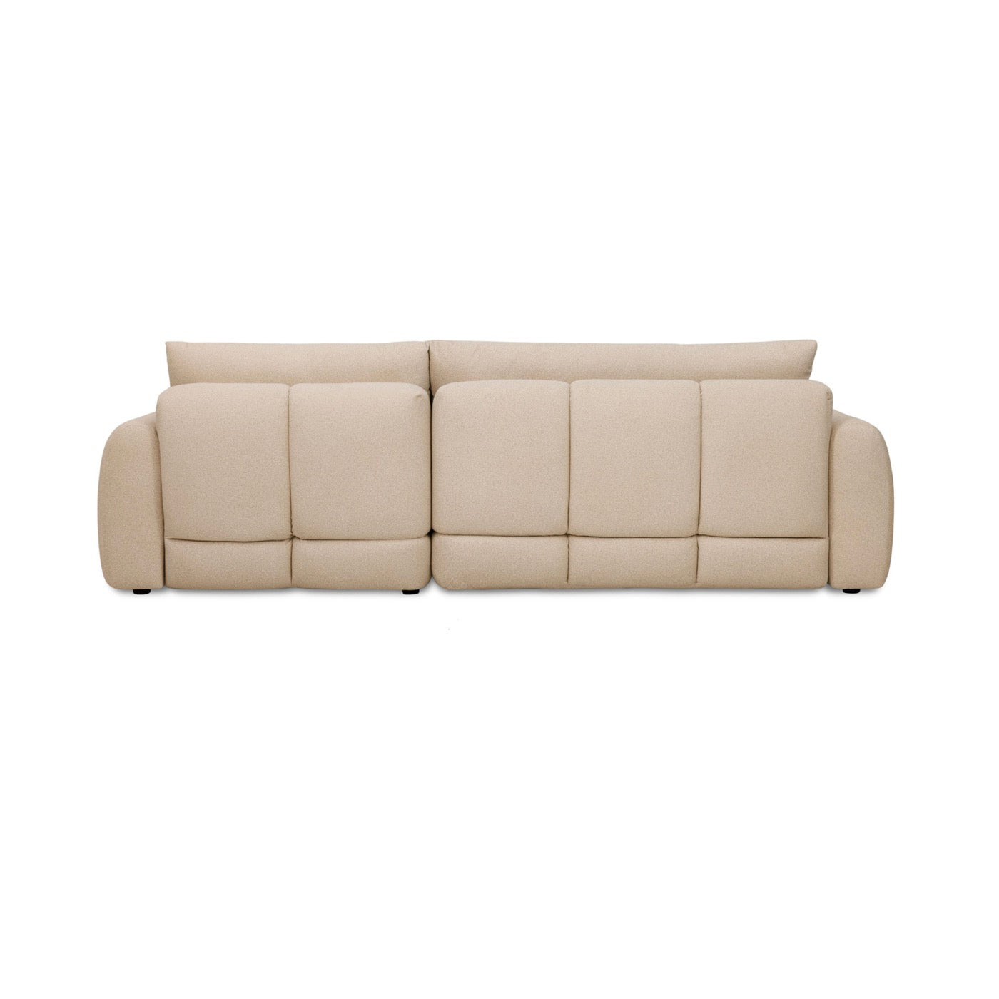 Zephyr - Sofá esquinero convertible a la derecha en tela texturizada - Beige