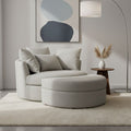 Sillón redondo giratorio Loveuse + Caja de tela texturizada - Gris