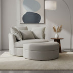 Sillón redondo giratorio Loveuse + Caja de tela texturizada - Gris