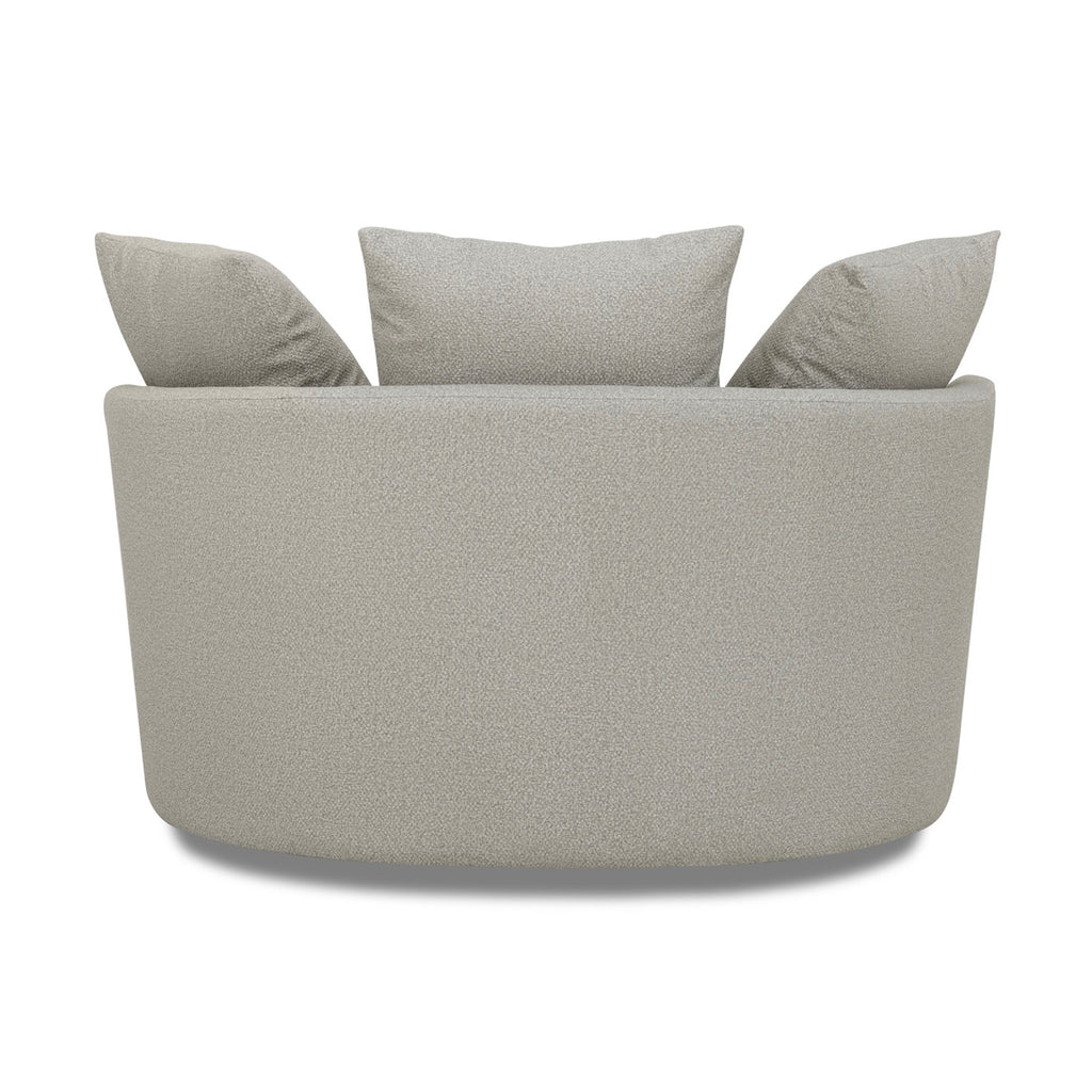 Sillón redondo giratorio Loveuse + Caja de tela texturizada - Gris