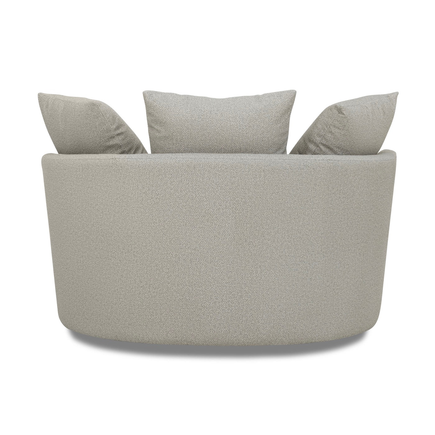 Sillón redondo giratorio Loveuse + Caja de tela texturizada - Gris