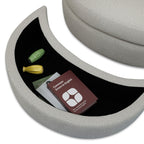 Sillón redondo giratorio Loveuse + Caja de tela texturizada - Gris