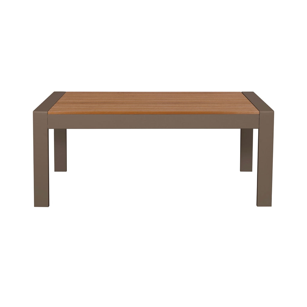 Acapulco - Aluminum And Wood Garden Coffee Table - Taupe