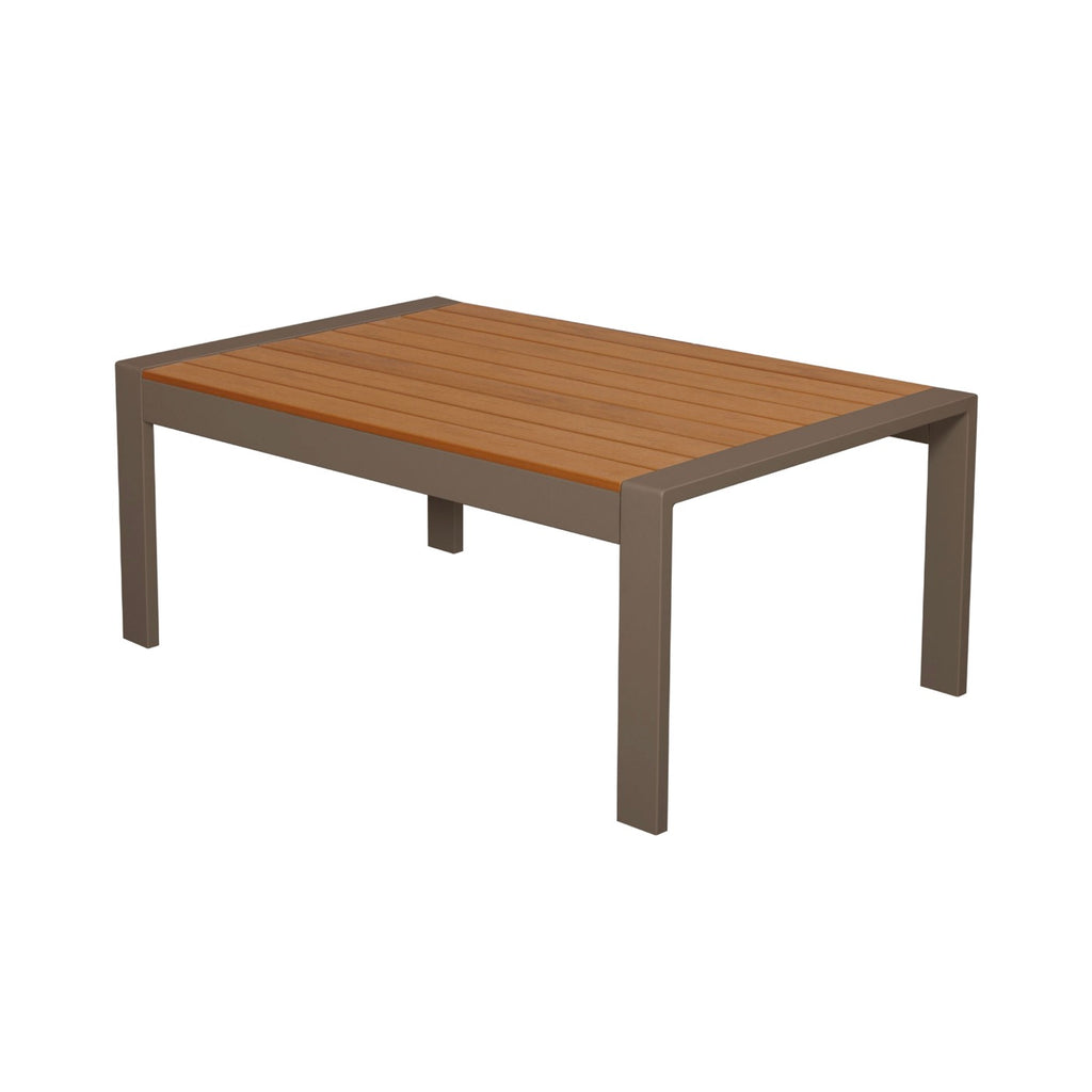 Acapulco - Aluminum And Wood Garden Coffee Table - Taupe