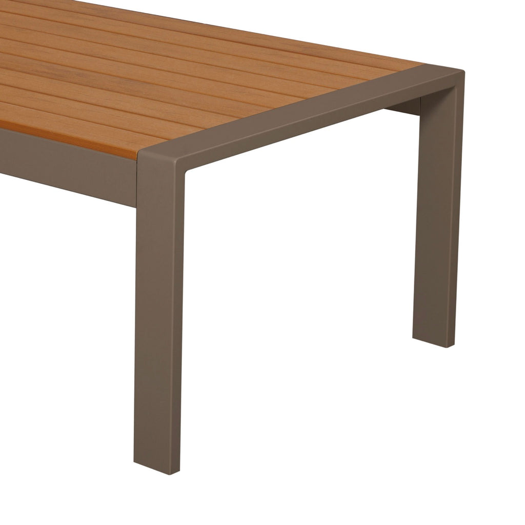 Acapulco - Aluminum And Wood Garden Coffee Table - Taupe