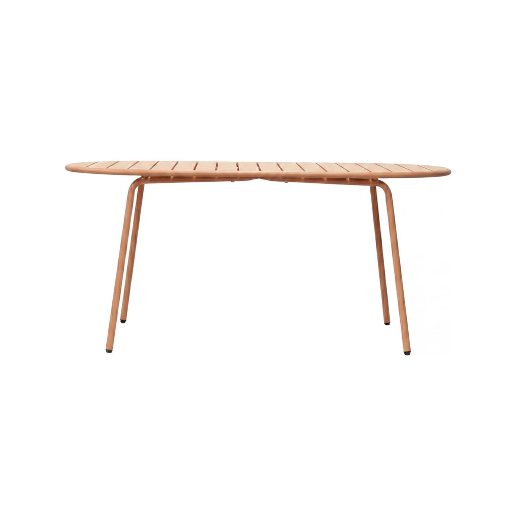 Baca - Oval Metal Garden Table - Terracotta