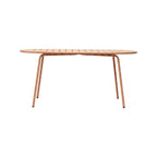 Baca - Oval Metal Garden Table - Terracotta