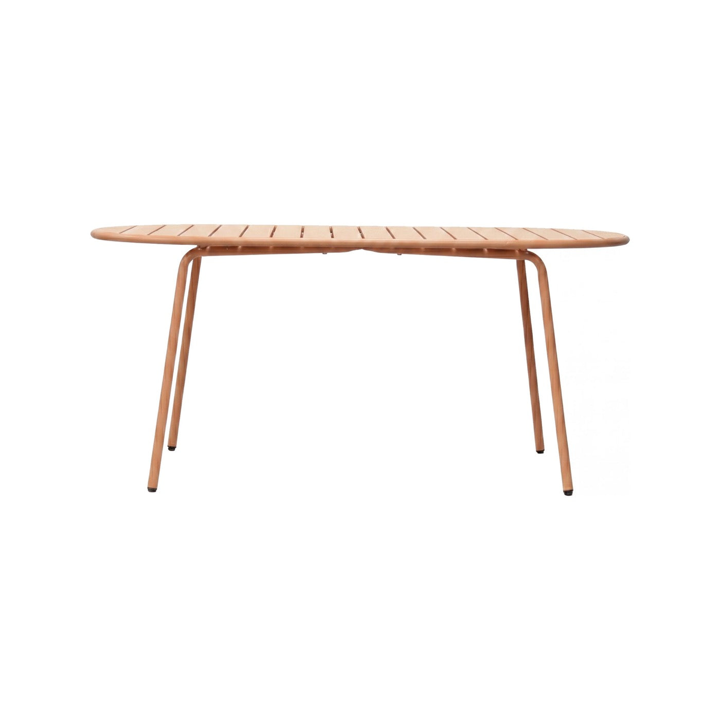 Baca - Oval Metal Garden Table - Terracotta