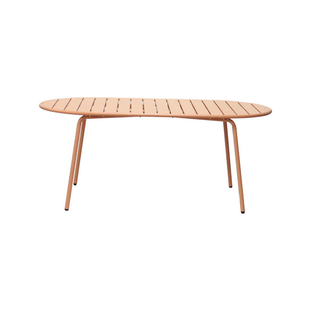 Baca - Oval Metal Garden Table - Terracotta