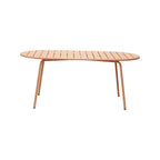 Baca - Oval Metal Garden Table - Terracotta