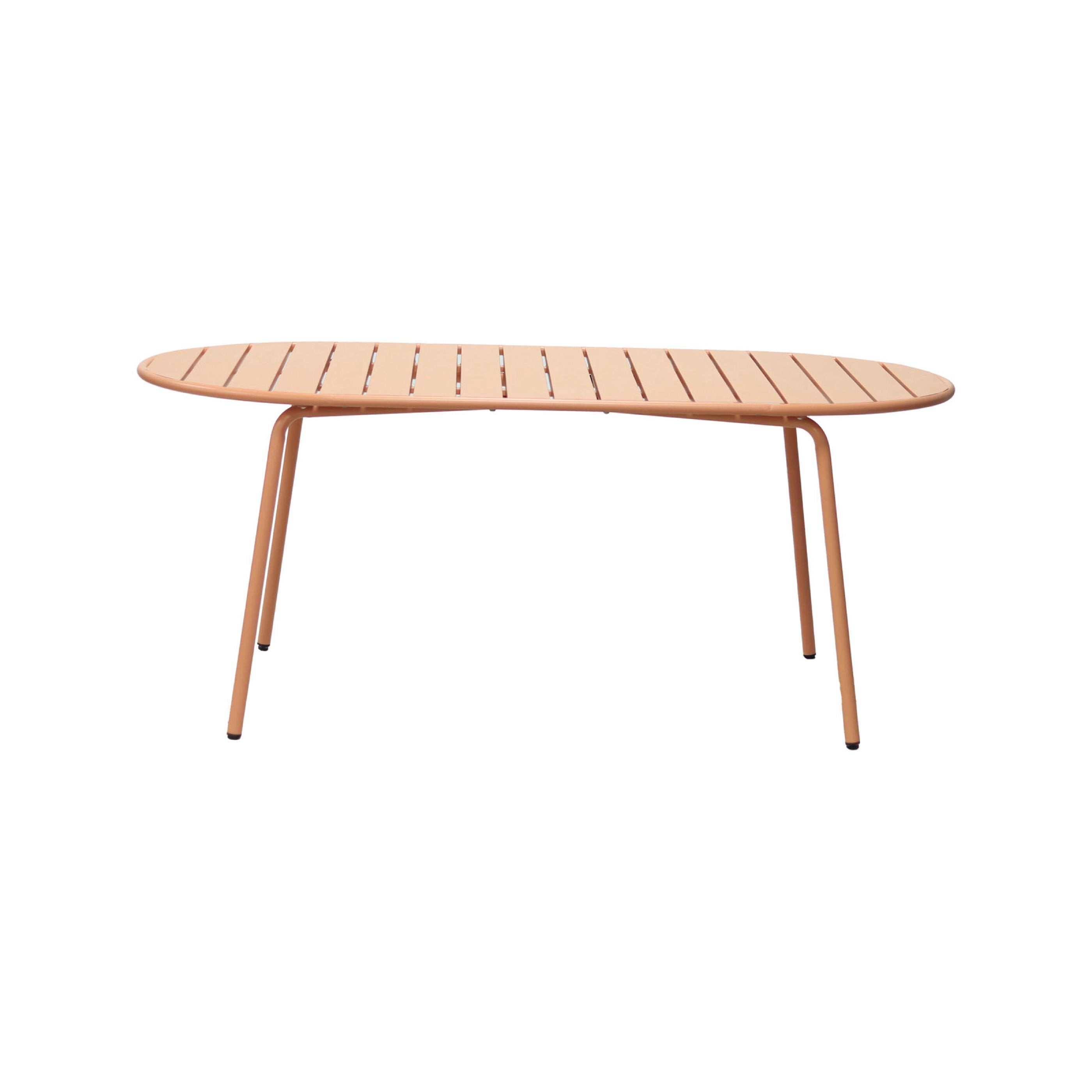 Baca - Oval Metal Garden Table - Terracotta