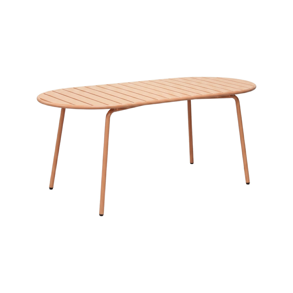 Baca - Oval Metal Garden Table - Terracotta
