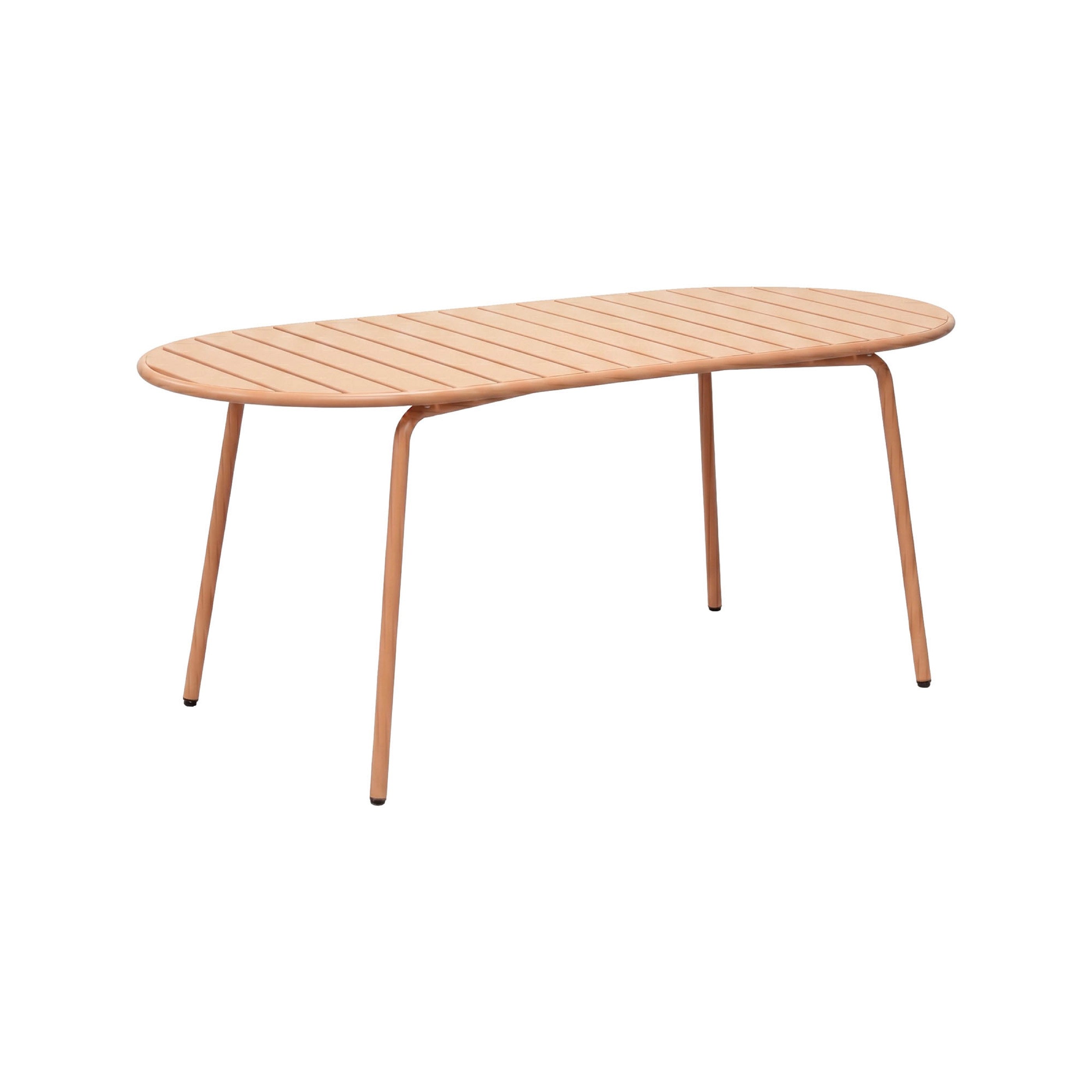 Baca - Oval Metal Garden Table - Terracotta