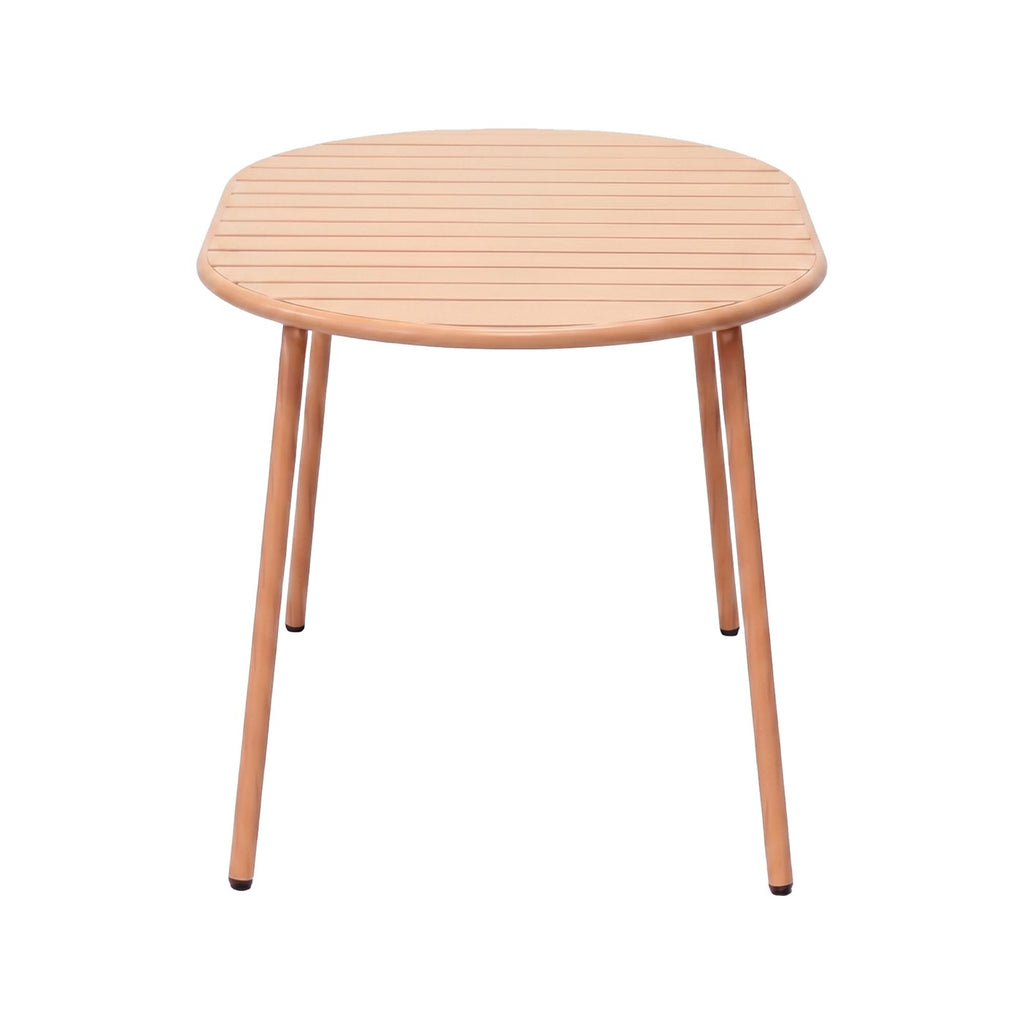 Baca - Oval Metal Garden Table - Terracotta