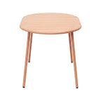 Baca - Oval Metal Garden Table - Terracotta