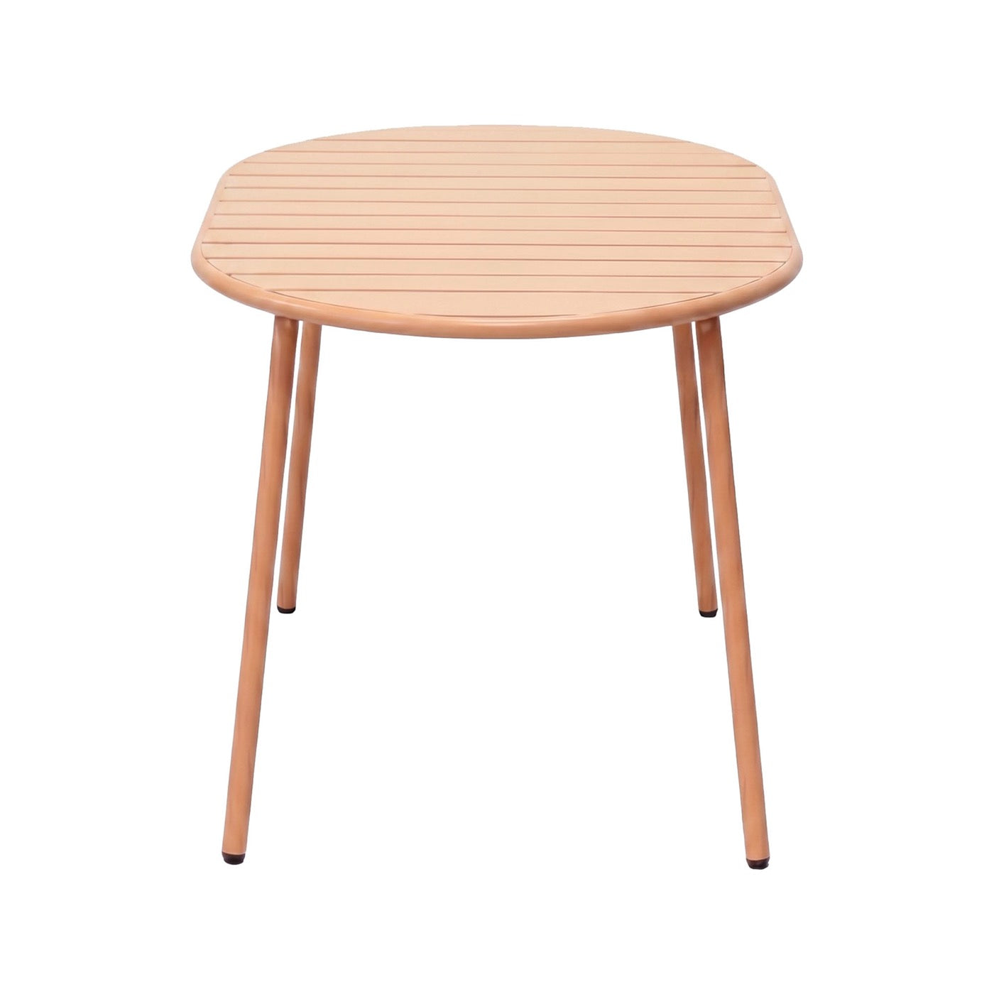 Baca - Oval Metal Garden Table - Terracotta
