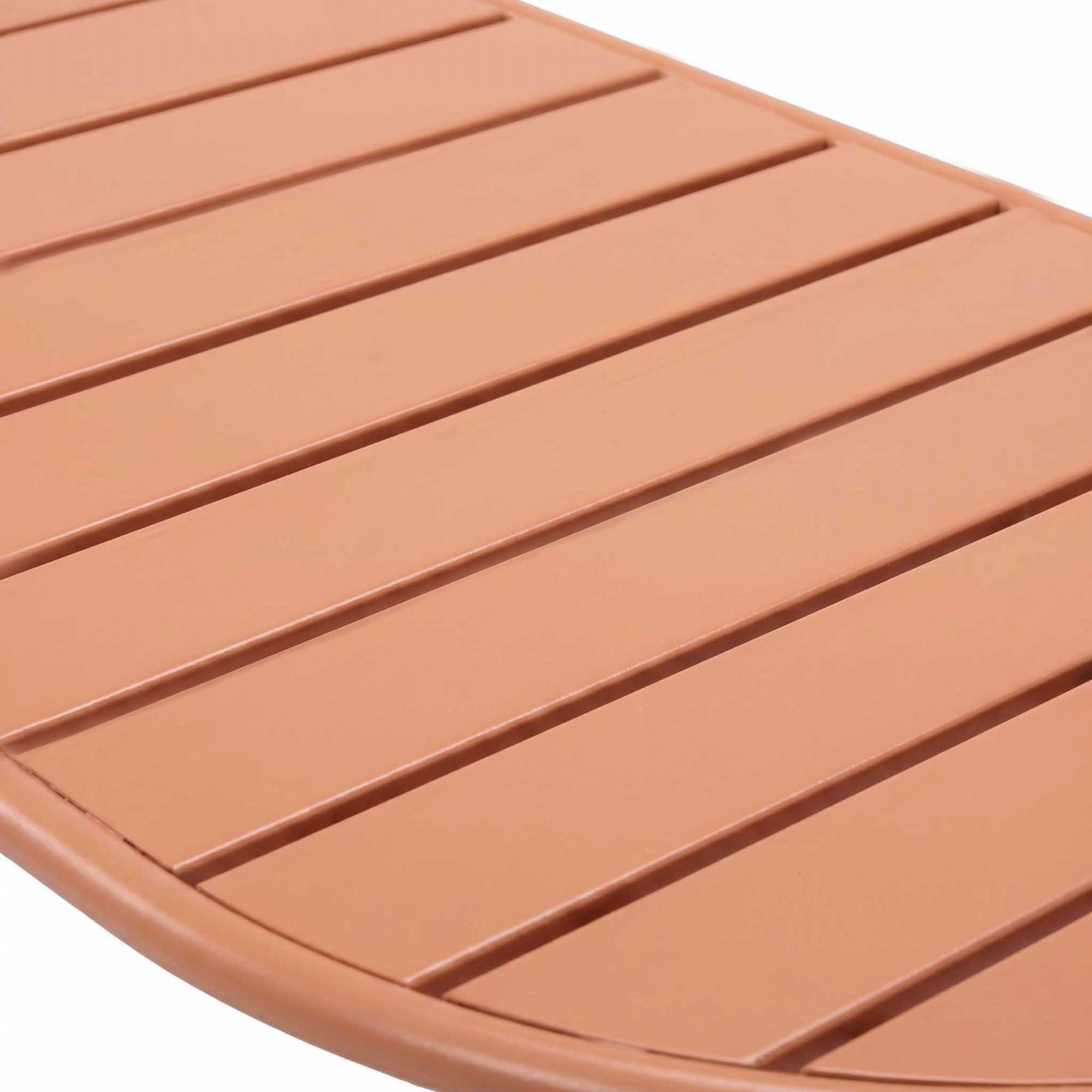 Baca - Oval Metal Garden Table - Terracotta