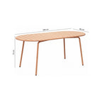 Baca - Oval Metal Garden Table - Terracotta