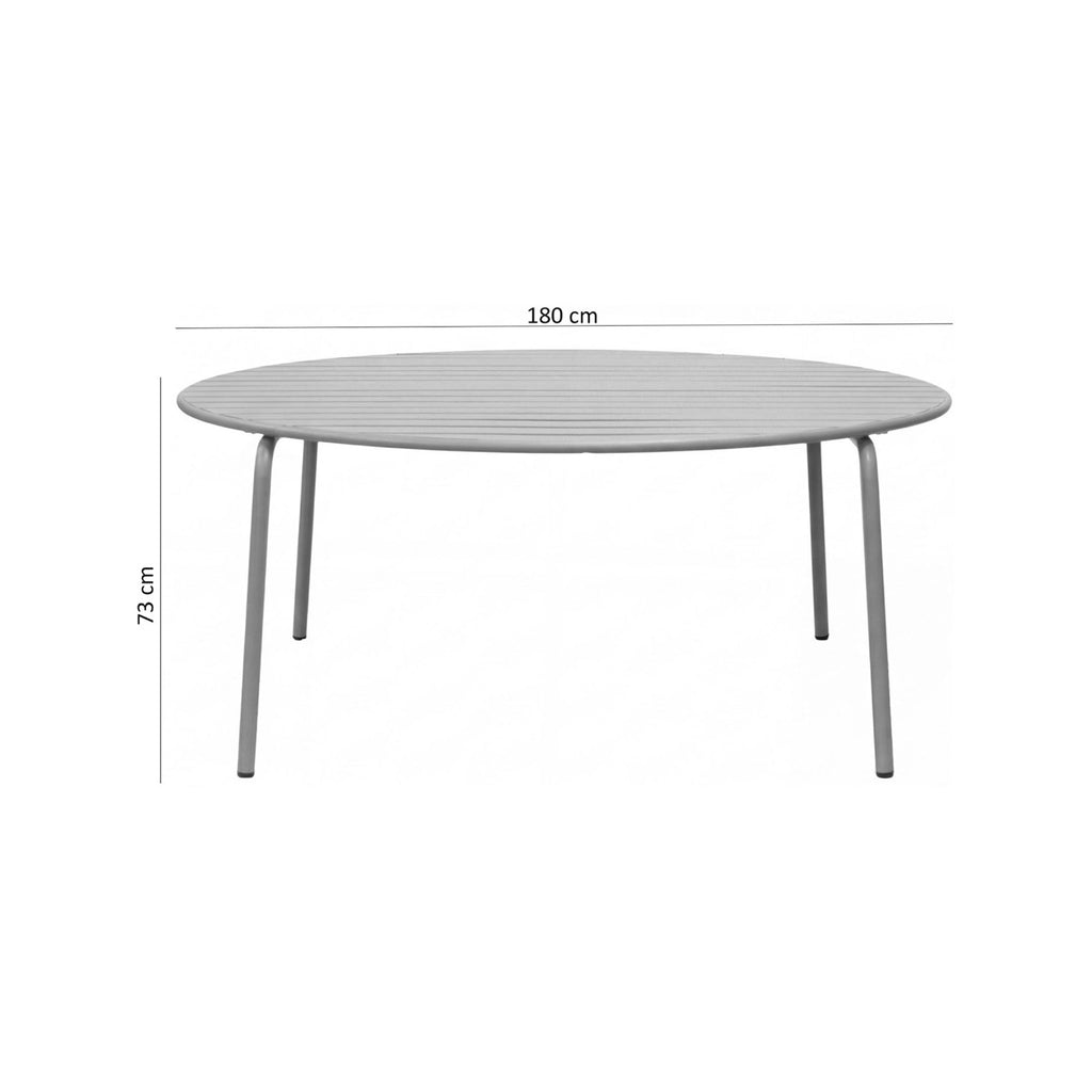 Baca - Mesa de Jardín Redonda de Metal - Gris
