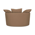 Loveuse Round Swivel Armchair + Textured Fabric Box - Brown