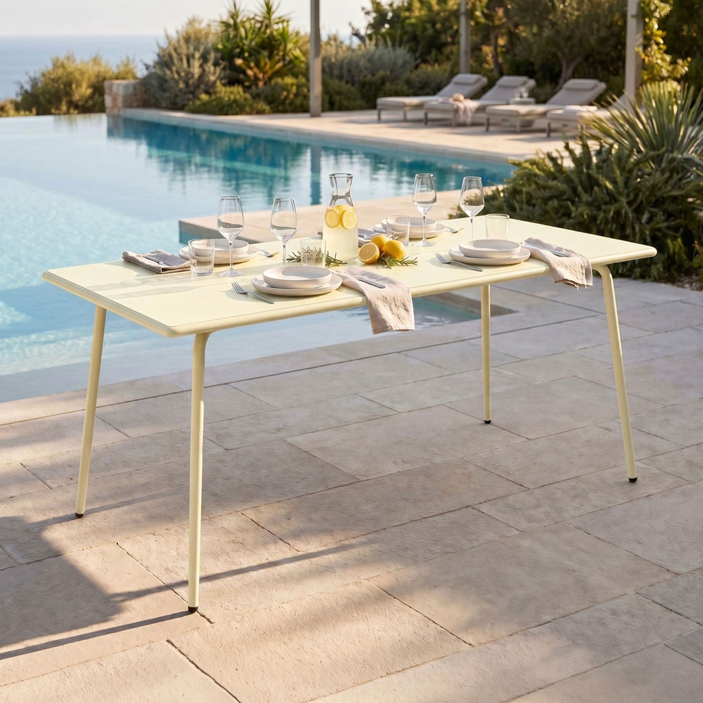 Baca - Table De Jardin En Métal - Crème