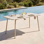Baca - Metal Garden Table - Beige