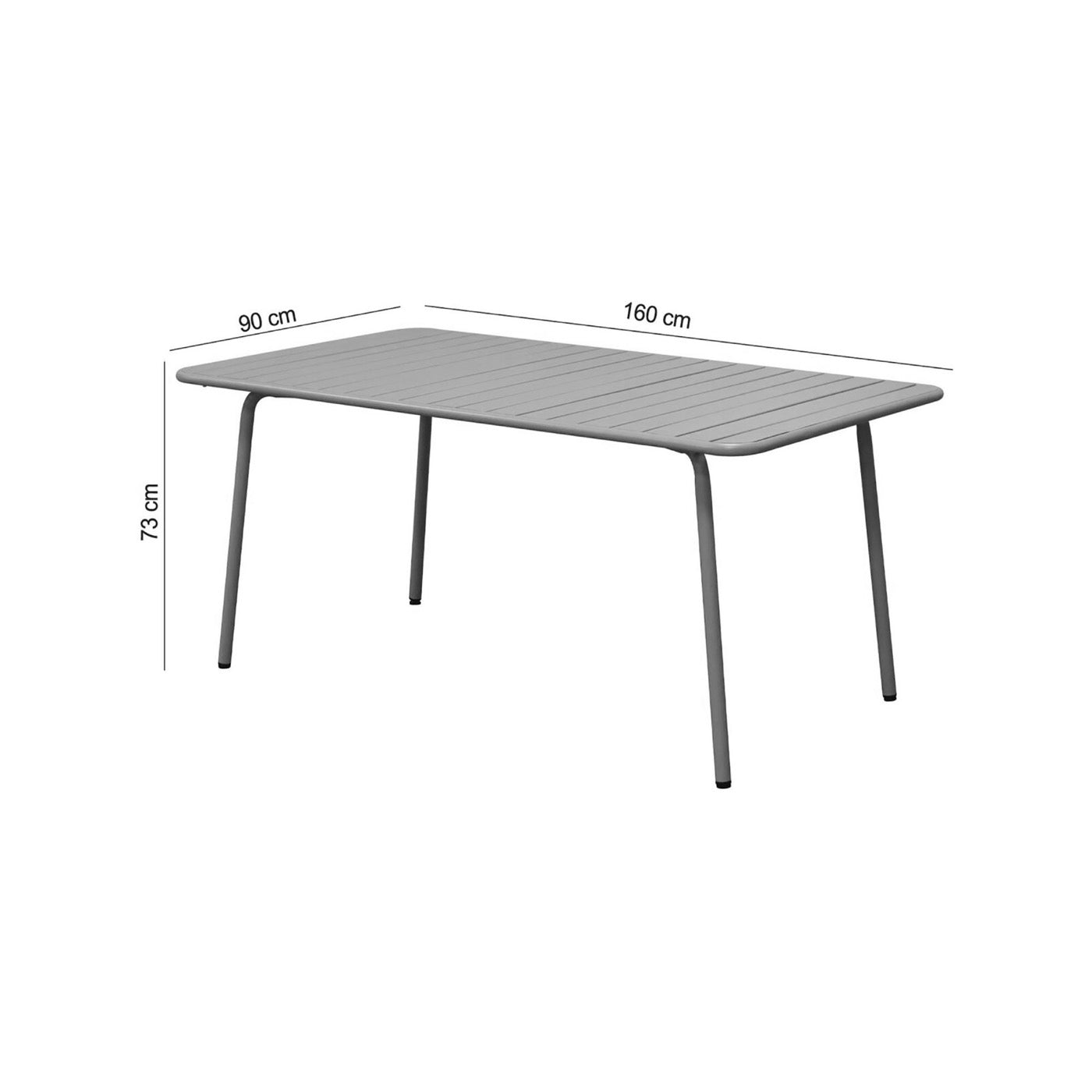 Baca - Metal Garden Table - Beige