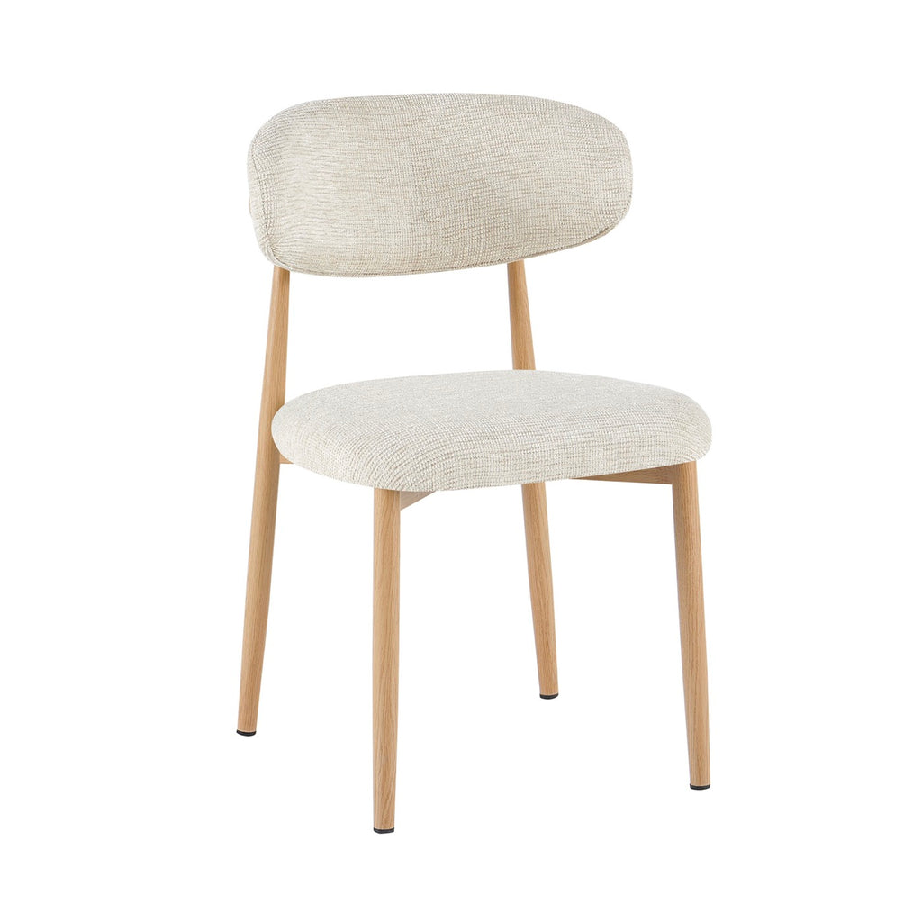 Lot De 2 Chaises En Tissu Texturé - Beige