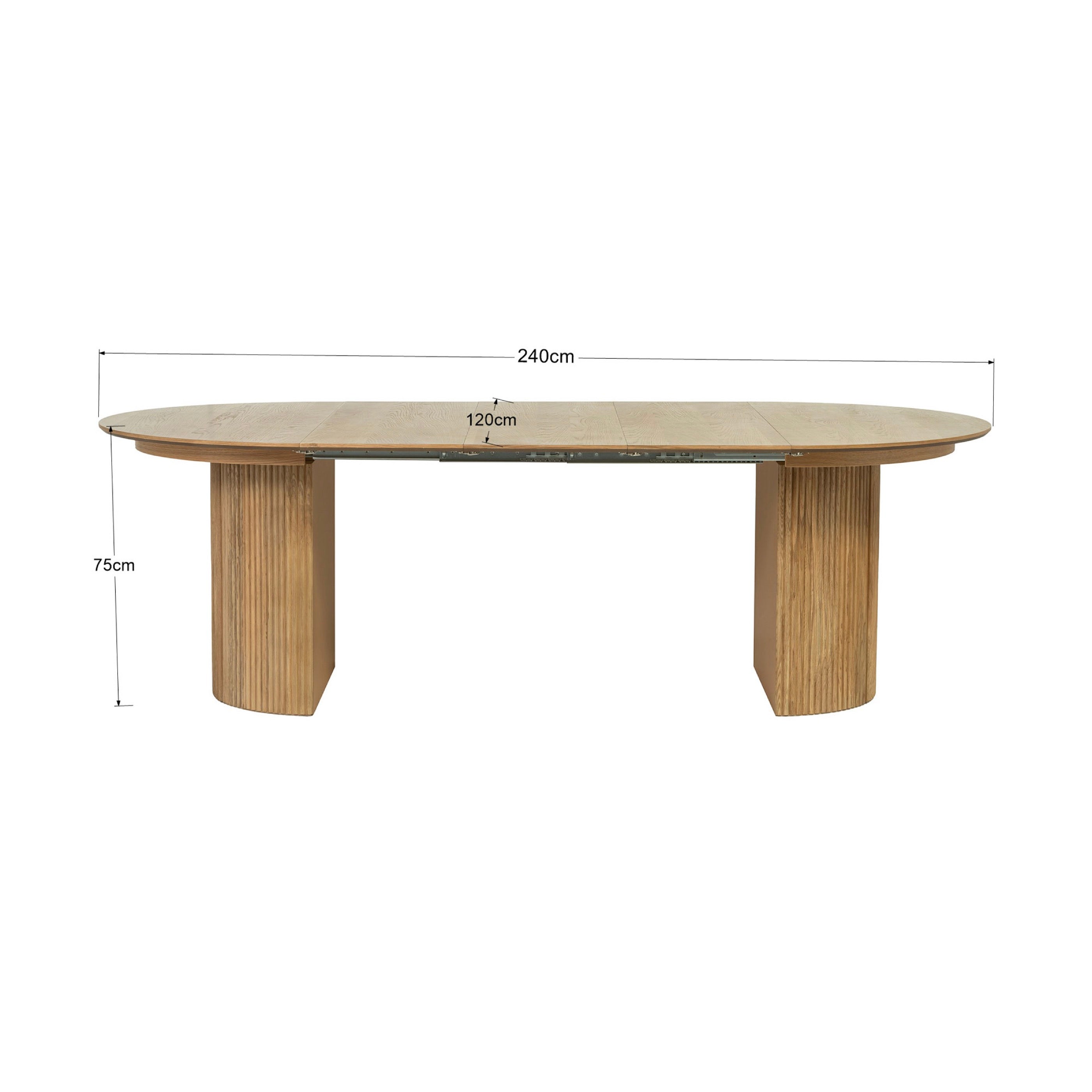 Constance - Table Extensible Avec Rangement - Chêne