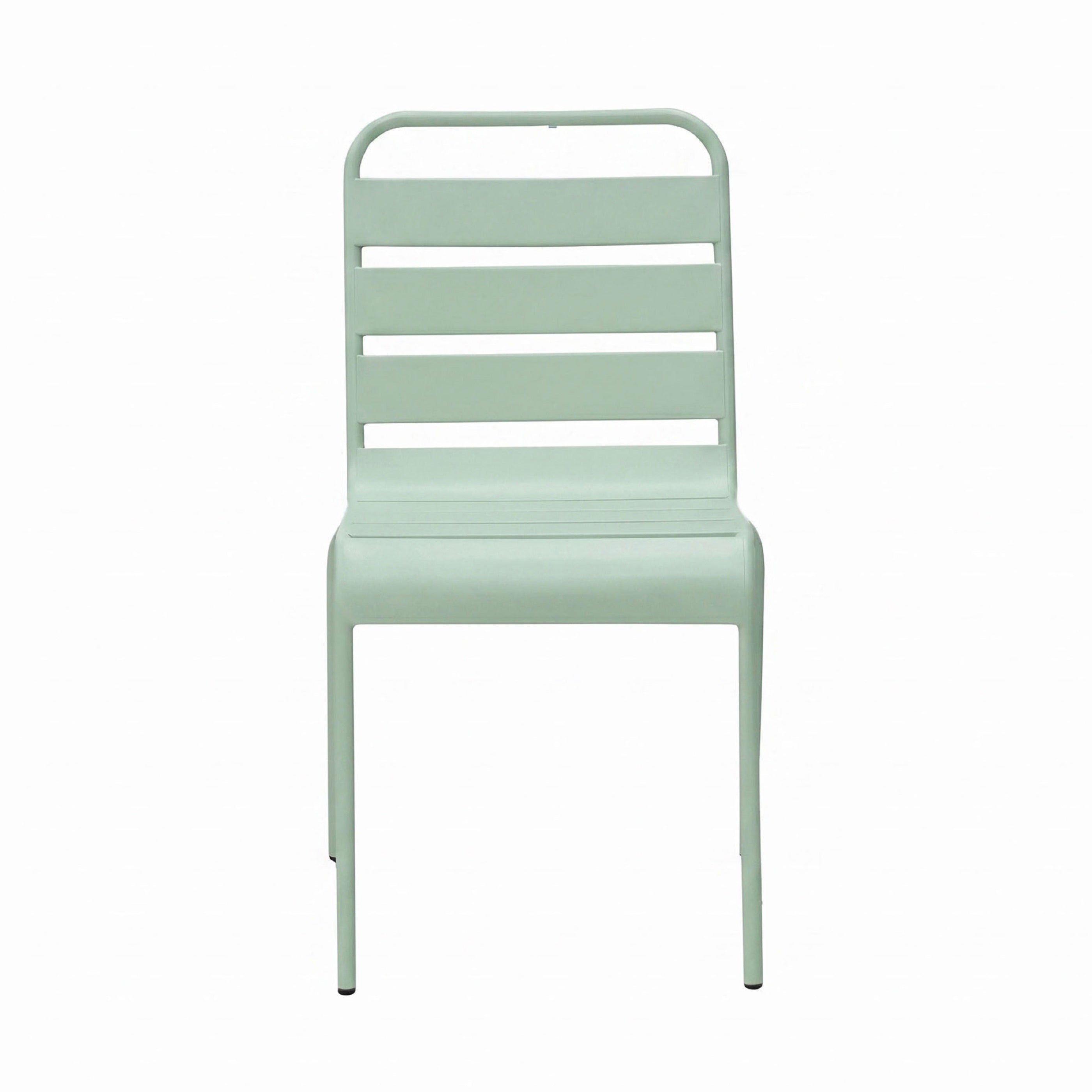 Baca - Oval Garden Table + 6 Metal Chairs Set - Green