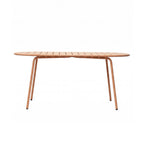 Baca - Conjunto Mesa de Jardín Ovalada + 6 Sillones de Metal - Terracota