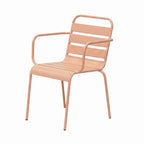 Baca - Conjunto Mesa de Jardín Ovalada + 6 Sillones de Metal - Terracota