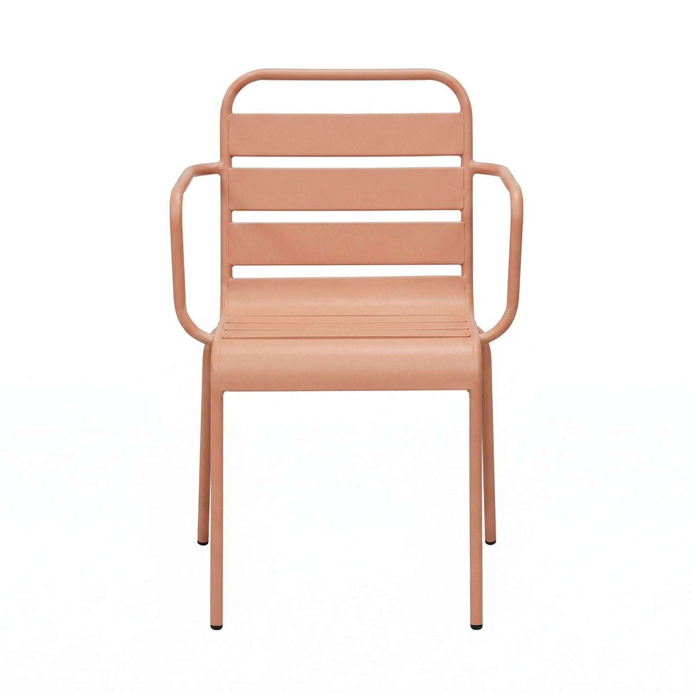 Baca - Conjunto Mesa de Jardín Ovalada + 6 Sillones de Metal - Terracota