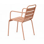 Baca - Conjunto Mesa de Jardín Ovalada + 6 Sillones de Metal - Terracota