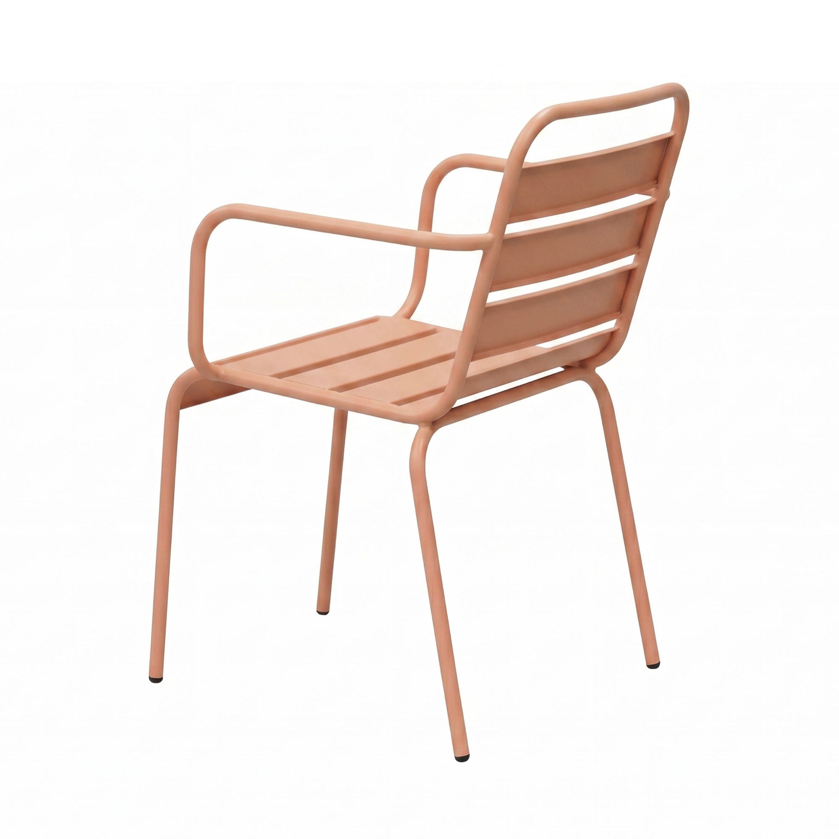 Baca - Conjunto Mesa de Jardín Ovalada + 6 Sillones de Metal - Terracota