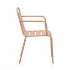 Baca - Conjunto Mesa de Jardín Ovalada + 6 Sillones de Metal - Terracota