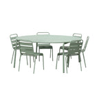 Baca - Conjunto Mesa de Jardín + 6 Sillas de Metal - Verde