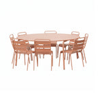 Baca - Ensemble Table De Jardin + 8 Chaises En Métal - Terracotta