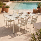 Baca - Garden Table + 4 Metal Chairs Set - Beige