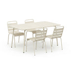 Baca - Garden Table + 4 Metal Chairs Set - Beige