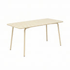 Baca - Conjunto Mesa de Jardín + 4 Sillas de Metal - Crema