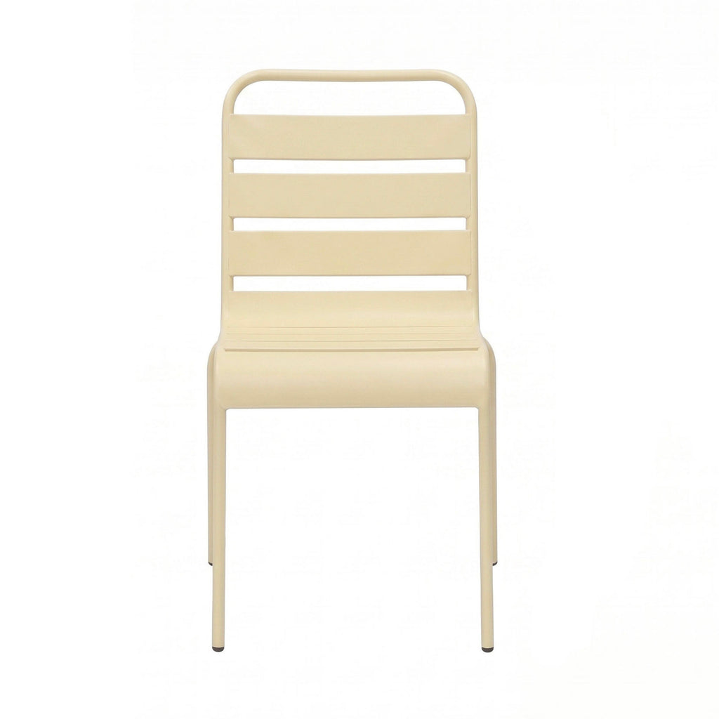 Baca - Conjunto Mesa de Jardín + 4 Sillas de Metal - Crema