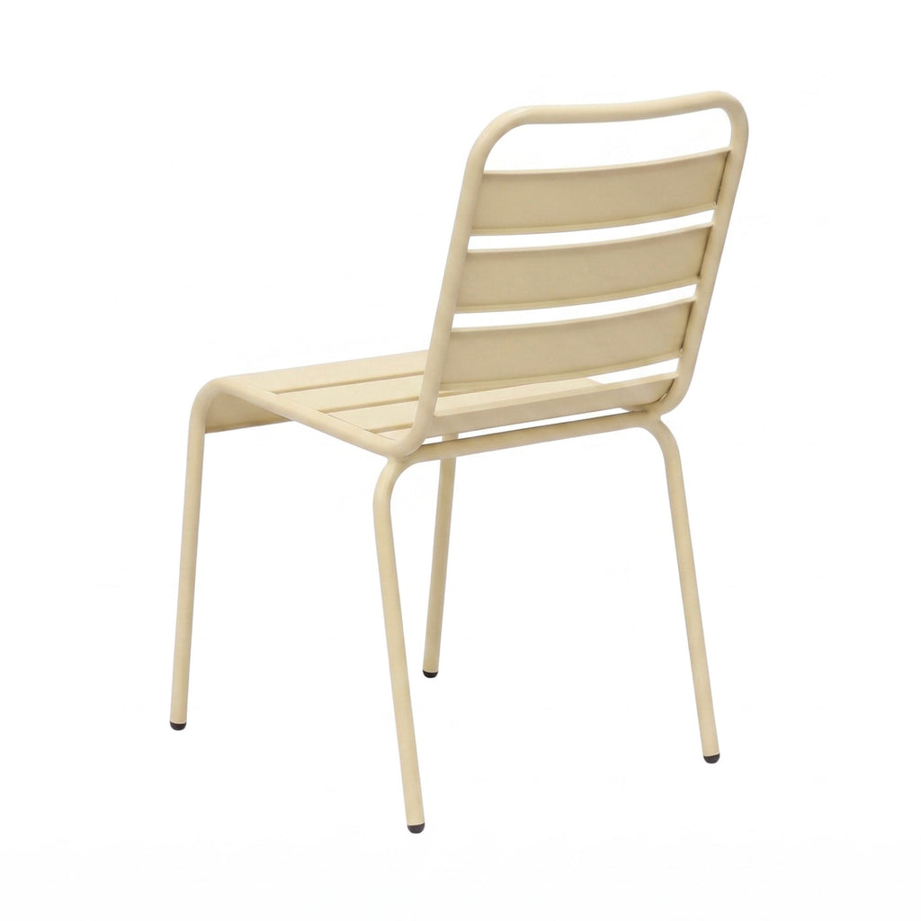 Baca - Conjunto Mesa de Jardín + 4 Sillas de Metal - Crema