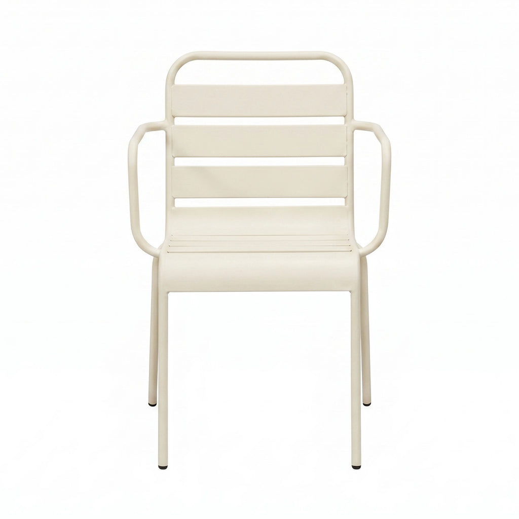 Baca - Garden Table + 4 Metal Armchairs Set - Beige