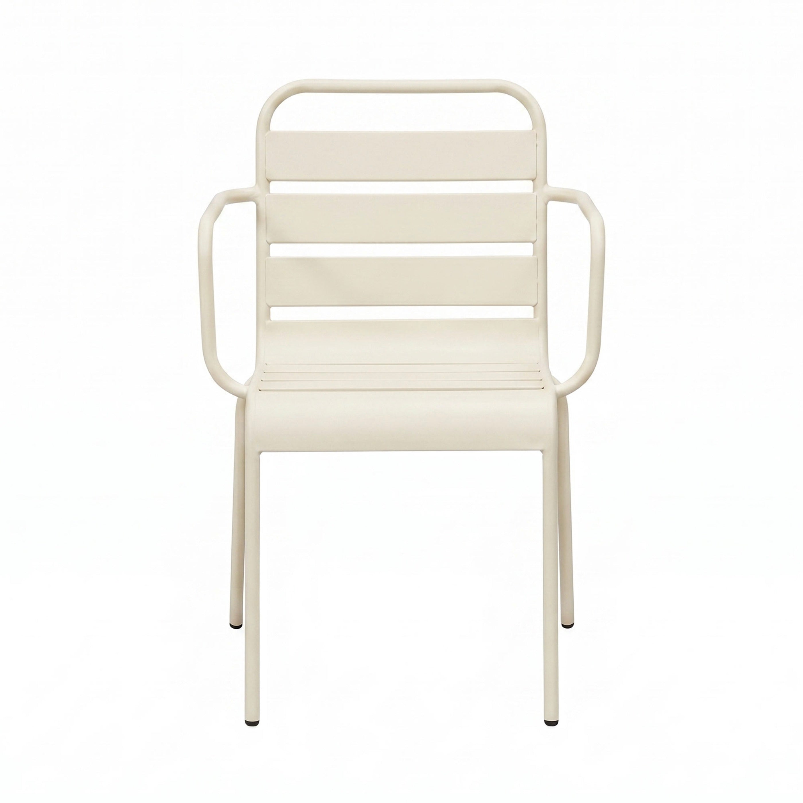 Baca - Garden Table + 4 Metal Armchairs Set - Beige