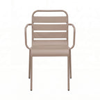 Baca - Ensemble Table De Jardin + 4 Fauteuils En Métal - Taupe