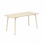 Baca - Table De Jardin + 4 Fauteuils Empilables En Métal - Crème