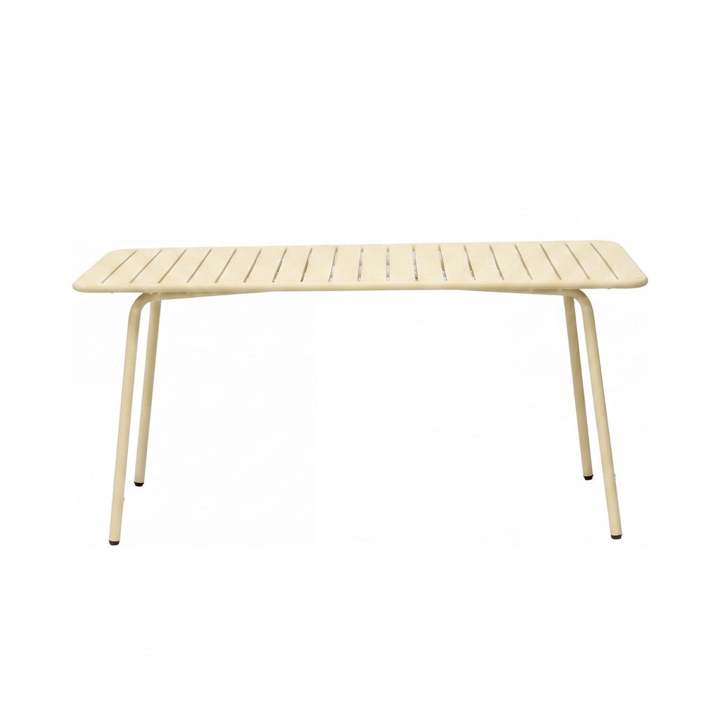 Baca - Table De Jardin + 4 Fauteuils Empilables En Métal - Crème