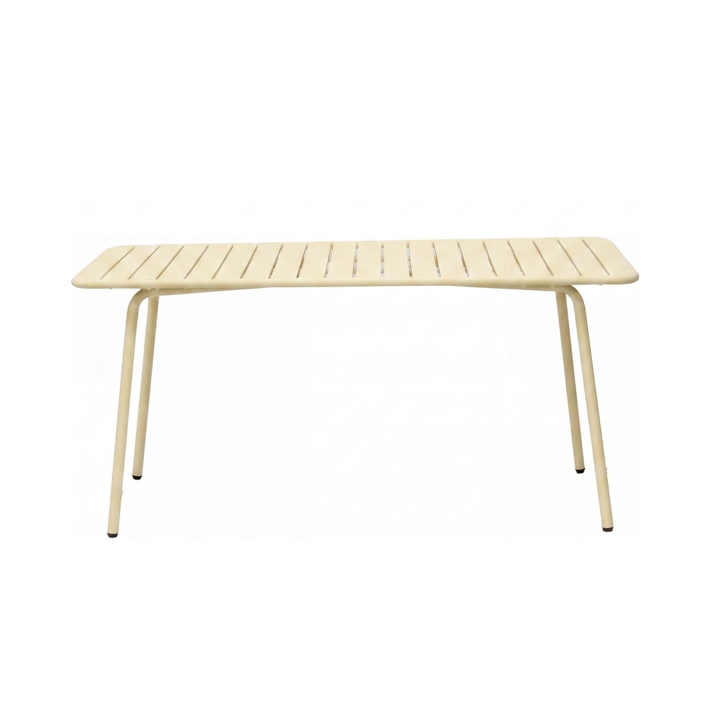 Baca - Table De Jardin + 4 Fauteuils Empilables En Métal - Crème