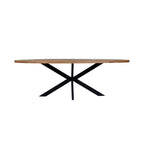 Maelia - Mesa de Comedor Ovalada de Madera Exótica - Natural